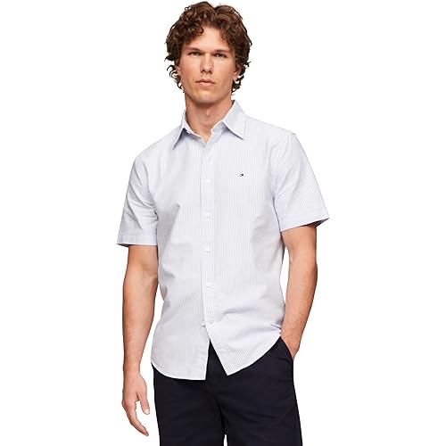 Tommy Hilfiger Short Sleeve Oxford Regular Fit, Men's Button Down Shirts