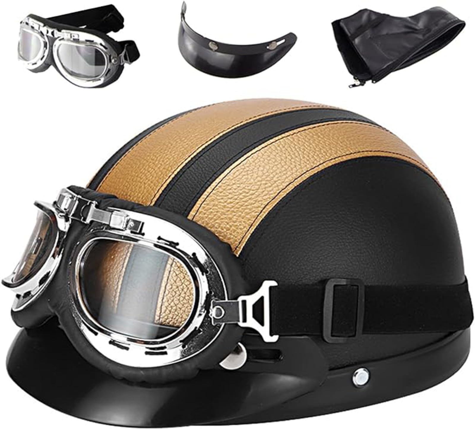 Retro Halve Helm Open Motorhelm, DOT/ECE-Certificering