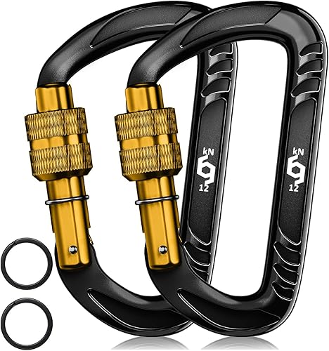 Vista 31 de 12kN (2697 lbs) Heavy Duty Carabiner Clips, for Securing Pets, Outdoor, Camping, Hiking, Hammock, Dog Leash Harness, Keychains