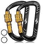 Rhino Produxs 12kN (2697 lbs) Heavy Duty Carabiner Clips, for Securing Pets, Outdoor, Camping, Hiking, Hammock, Dog Leash Harness, Keychains