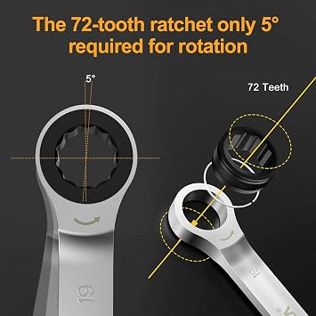 HYCHIKA Ratchet Spanner Sets, 9PCS Combination Wrenches