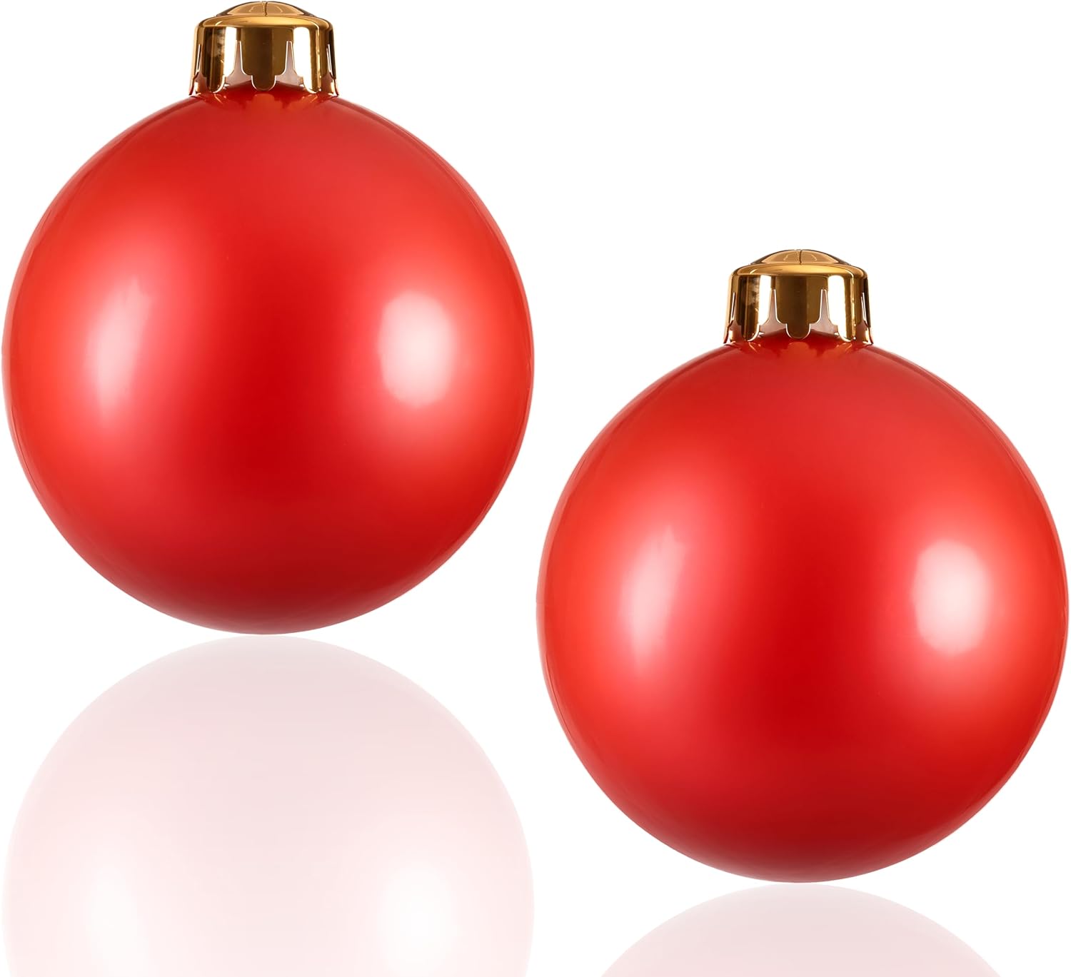 Large Inflatable Decorative Balls 14" 2 Packs, Big Christmas Baubles, Outdoor Garden Party Arrangement Ball, Wedding Festivals Christmas Ornaments，Hanging Holiday Yard Balls Reusable (red, 14")