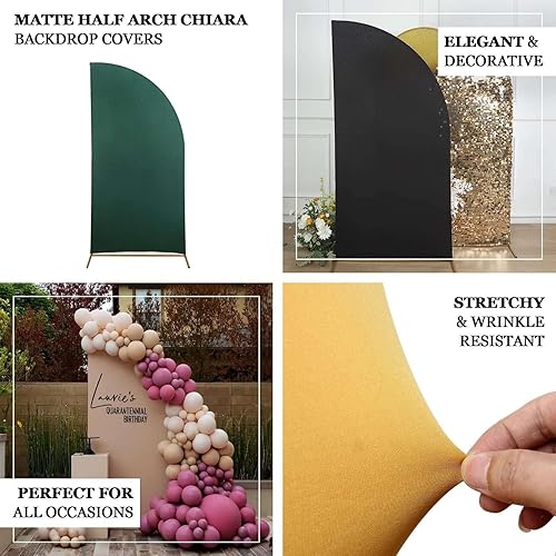 Miniatura 4 de Efavormart - Cubierta para arco de boda de media luna, de elastano mate de 7 x 3 pies, ajuste personalizado, para telón de fondo Chiara