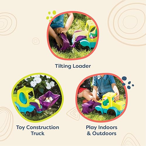 Miniatura 5 de B. toys - Camión de arena de 18 pulgadas - Juego de agua - Camión de juguete excavadora para niños pequeños - Loadie Loader 18 meses +