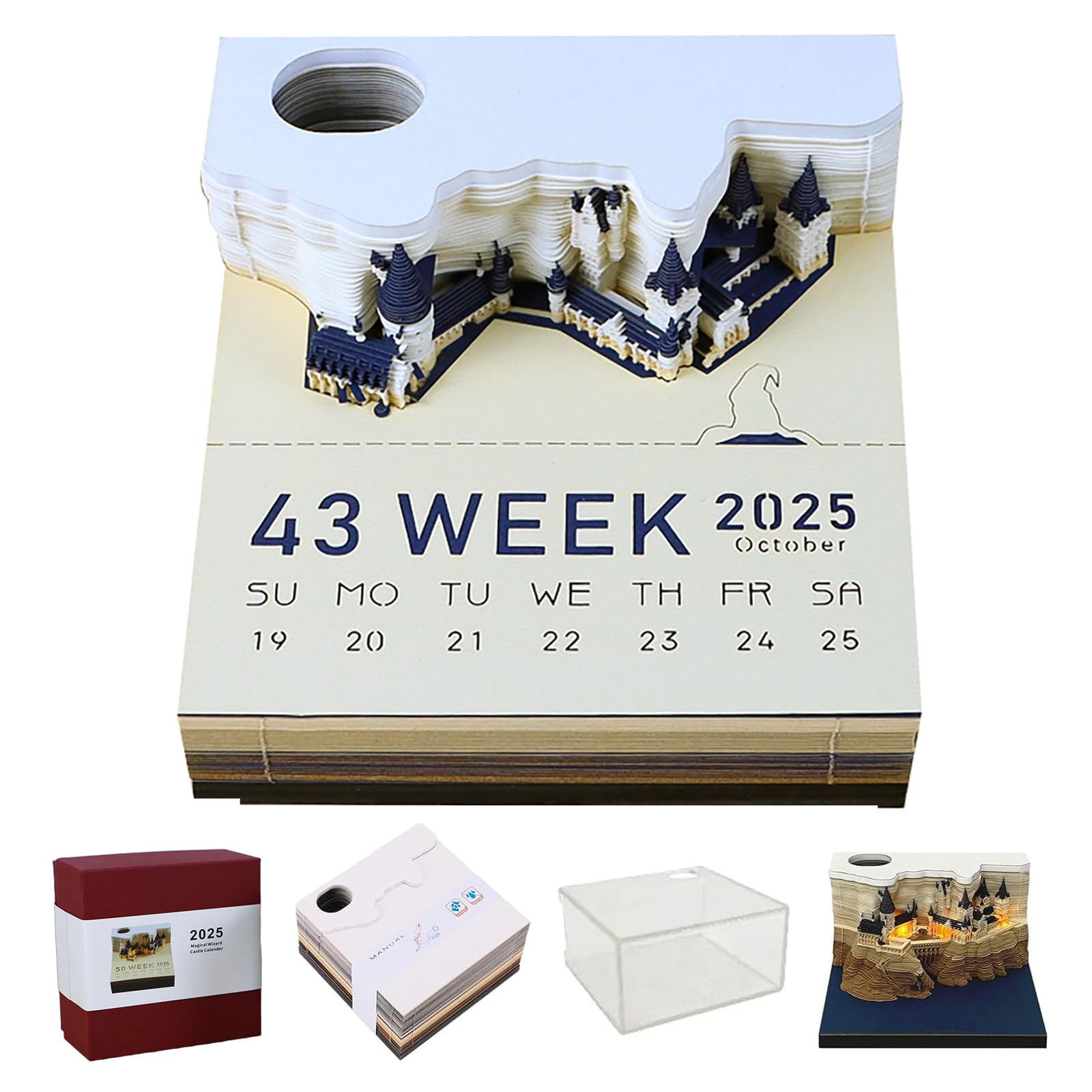 3D Art Calendar Memo Pad 2025, Tijdstuk Kalender, 2025