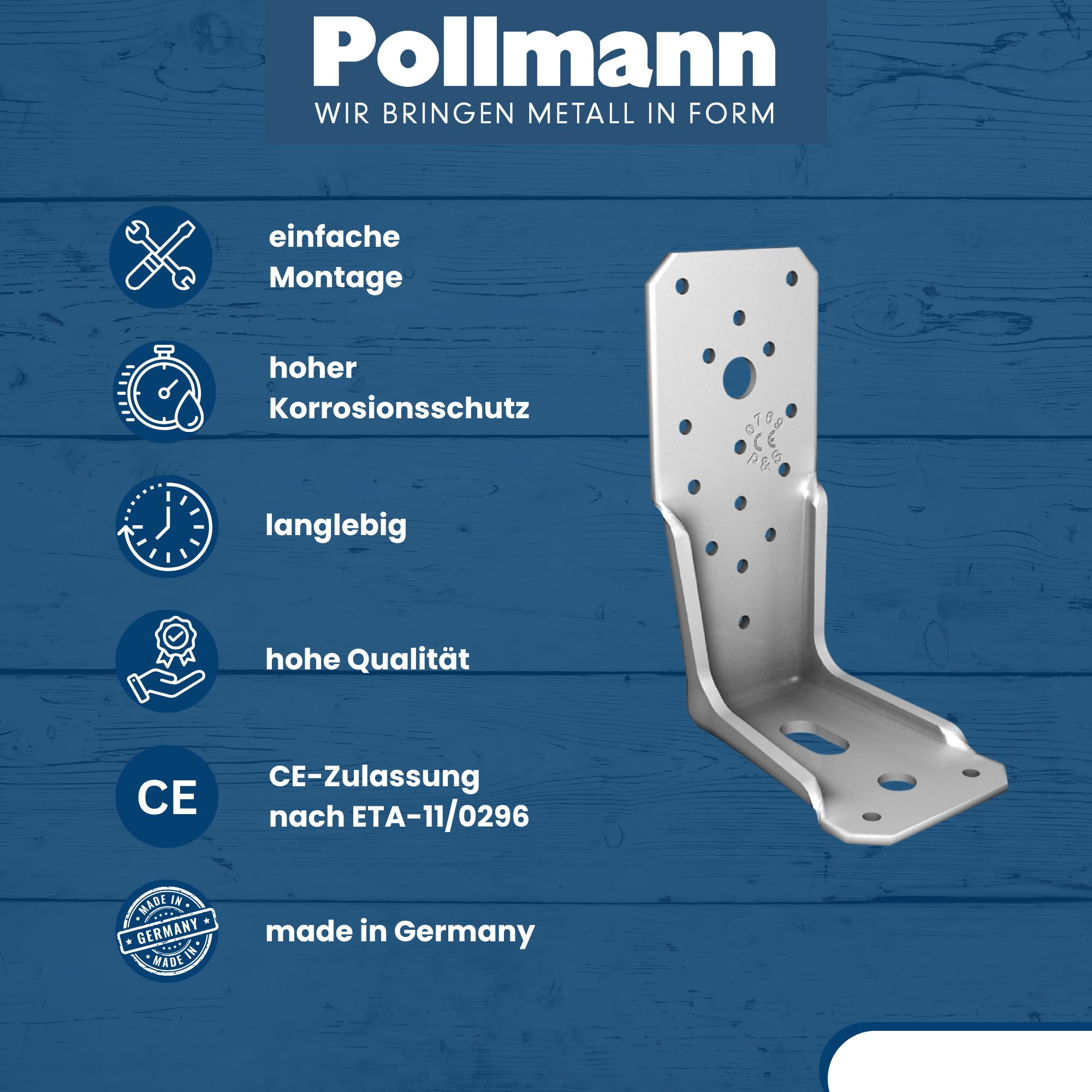 Pollmann®Baubeschläge Winkelverbinder PKR L 135 x 85 x 65 x 4,0 mm 20 Stück
