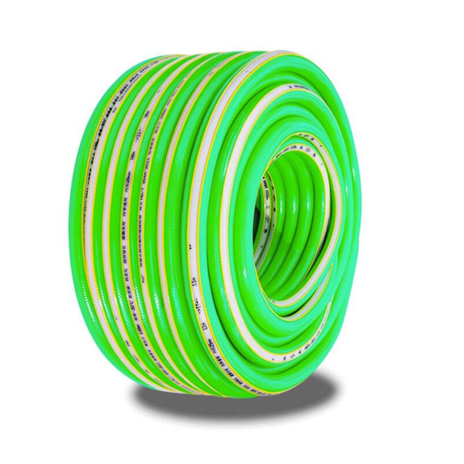 Manguera de riego， Manguera de jardín reforzada de 1/2 "y 16mm, tubería de PVC de construcción de 3 capas, césped for riego de jardinería, tubería de riego de plástico Flexible sin torceduras(5m)