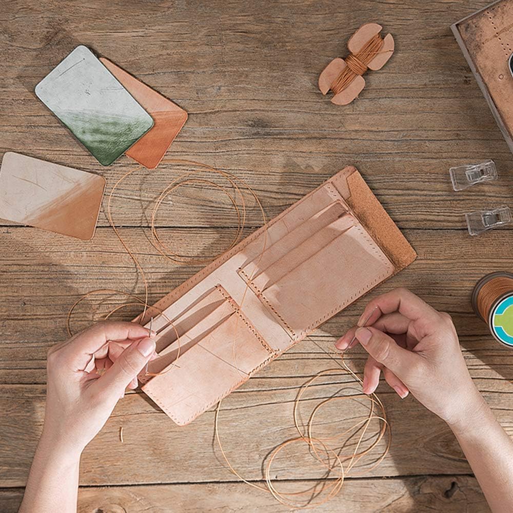 284 Yards Waxed Thread, 210D Heavy Duty Wax Thread for Leather Sewing, 0.8mm Flat Waxed String for Bookbinding/Shoe Repairing/Leather Projects - Image 4