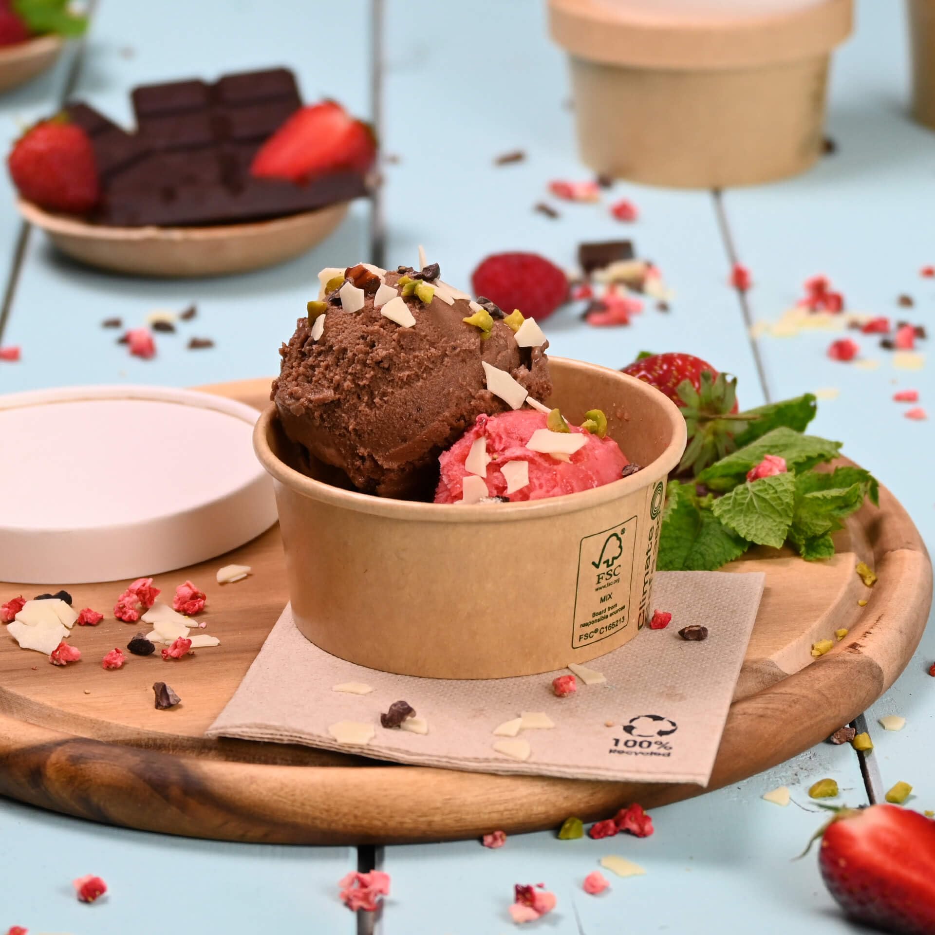 BIOZOYG Bicchieri Carta per Gelato 1000 Pezzi 150 ml Kraft Coppette per Dessert Usa e Getta Rivestite Coppe per Gelato Cartone Bicchieri per Snack Citole Gelato Bicchieri Monouso Yogurt Tiramisu