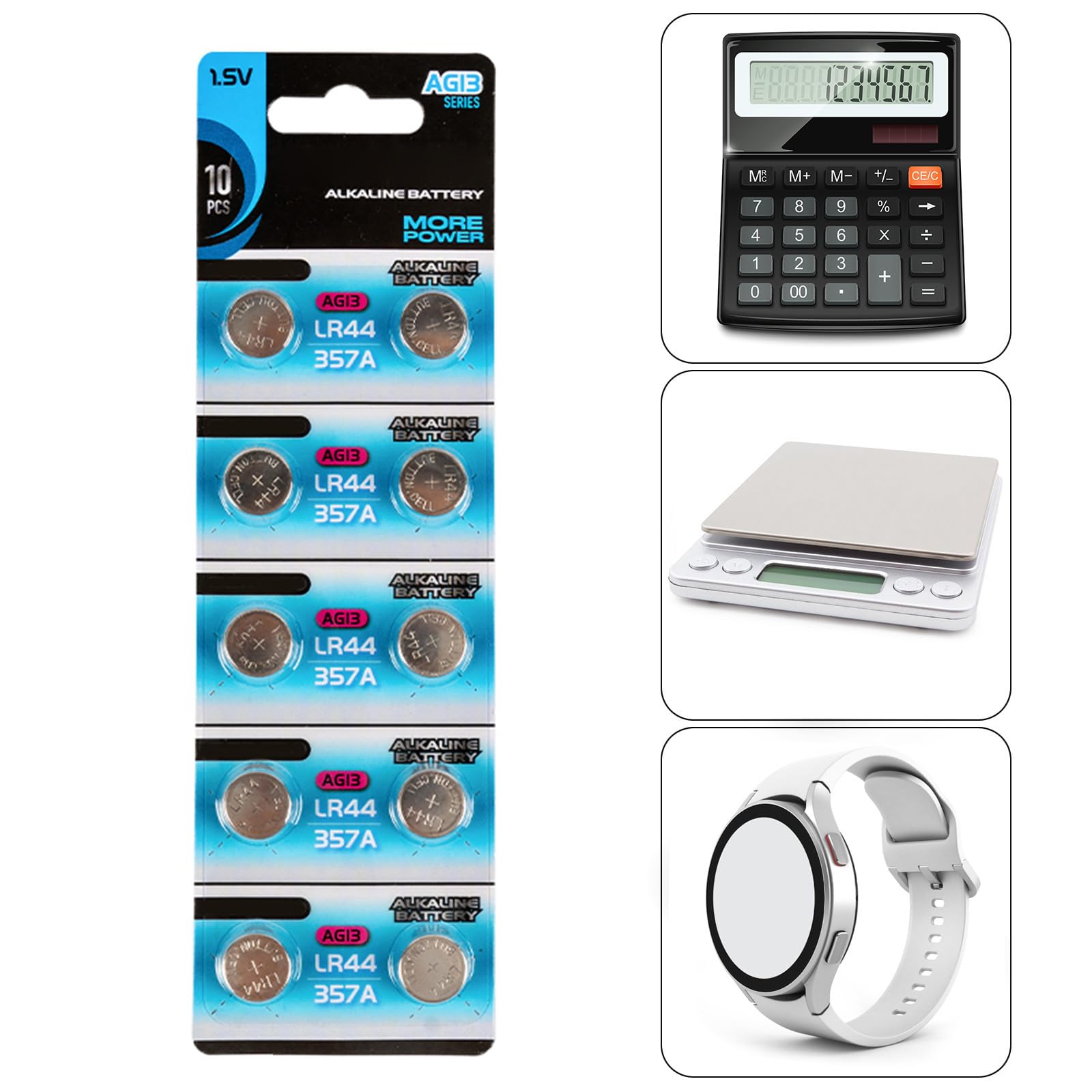 AG13 LR44 Batteria Pila A Bottone Alcalina 16 Pezzi 357/357A/L1154/A76 - Foto 2