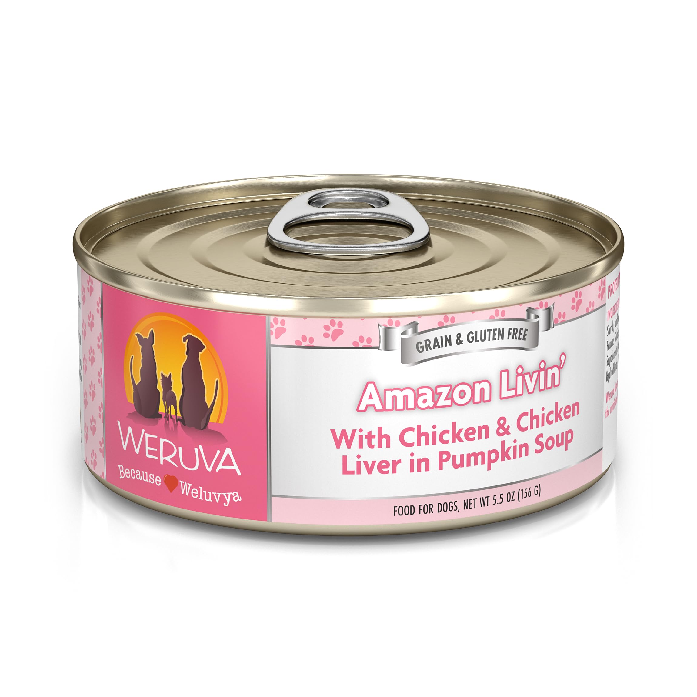 Weruva Classic Dog Food, Amazon Livin' with Chicken Breast & Chicken Liver in Pumpkin Soup, 5.5oz Can (Pack of 24)