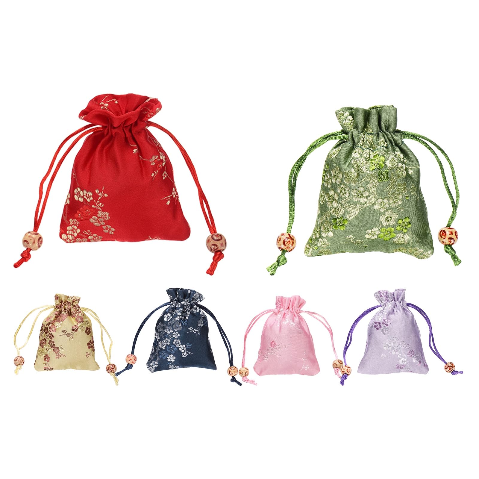 PATIKIL Silk Drawstring Bag, (8x10cm, 6 Colors) (6 Pcs), Embroidered Satin Gift Bags Wedding Favor Pouch with Drawstring, Suit for - Jewelry/Candy/Christmas Party/Birthday Gift — image 1