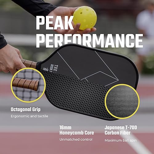 Miniatura 3 de Bison Paddles Thermoformed Carbon Fiber Pickleball Paddle - Professional Grade Construction for Maximum Spin and Power  Paddle Tuning Kit Included
