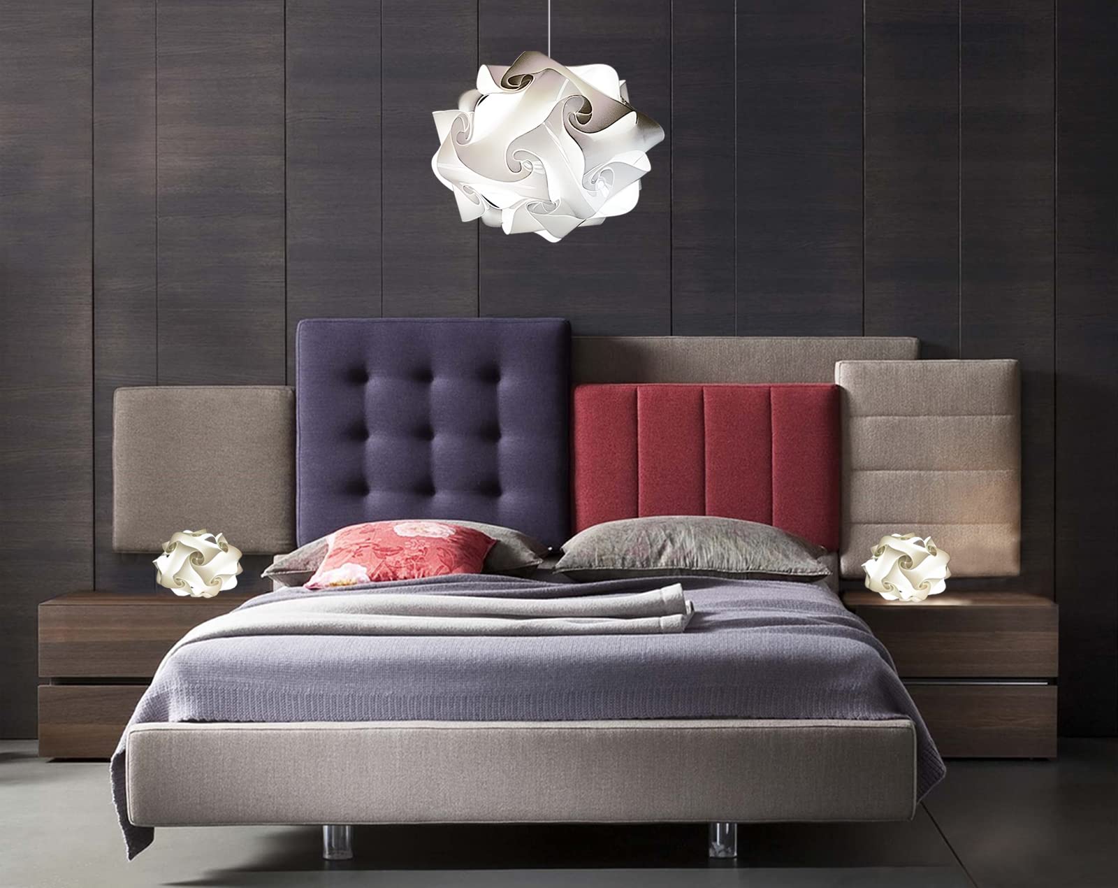 Lampadesign® Lampadario Moderno da soffitto Camera da letto Soggiorno Cucina Sala UFO diametro 50 cm - Lampada a Sospensione Moderna Design scandinavo Lampadina Luce fredda Led E27 17W