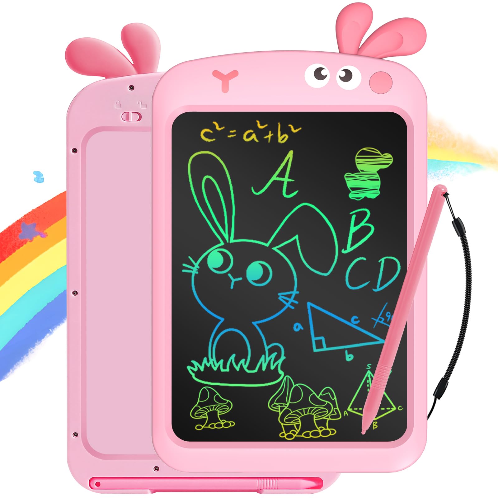 LCD Writing Doodle Tablet for Kids 3-6 Years Old, Kids Toys Colorful Screen Drawing Pad, 8.5 Inch Toddler Doodle Board, Christmas Birthday Gifts, Educational Learning Rabbit Toys for Boys Girls