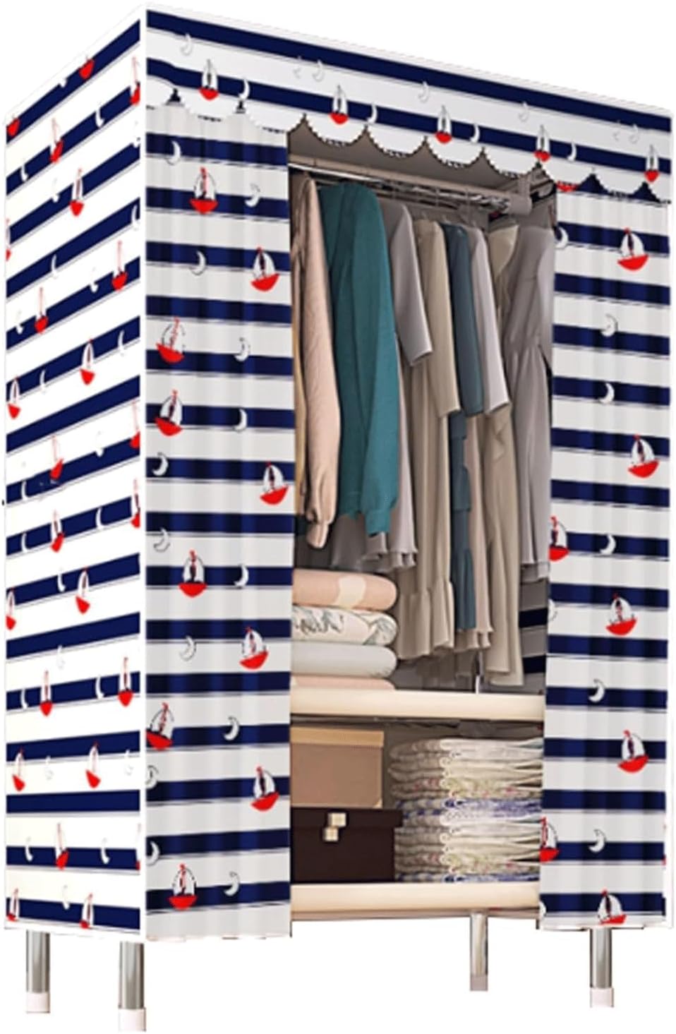 Portable Closet Detachable Wardrobe Closet Stainless Clothes Closet Cloth Portable Closets for Hanging Clothes 18"x34"x71" Clothes Closet Spacious