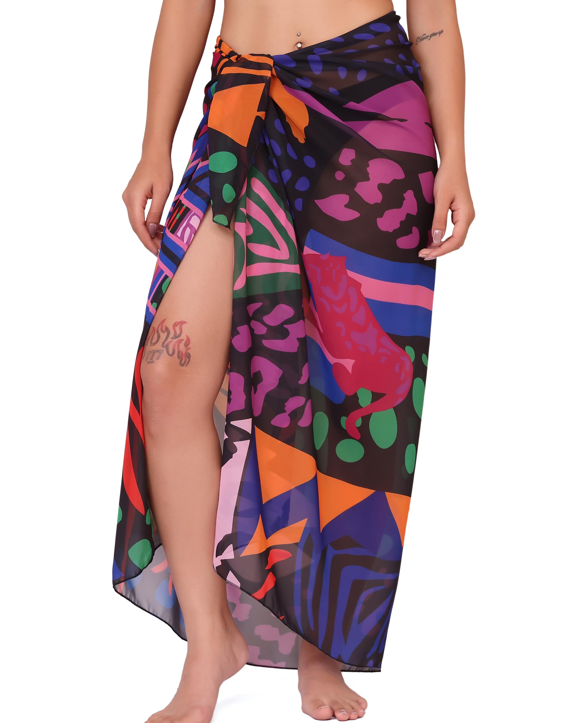 Womens Beach Sarong Chiffon Swimsuit Coverups Sheer Bikini Wraps for Swimwear Bathing Suit Cover Up