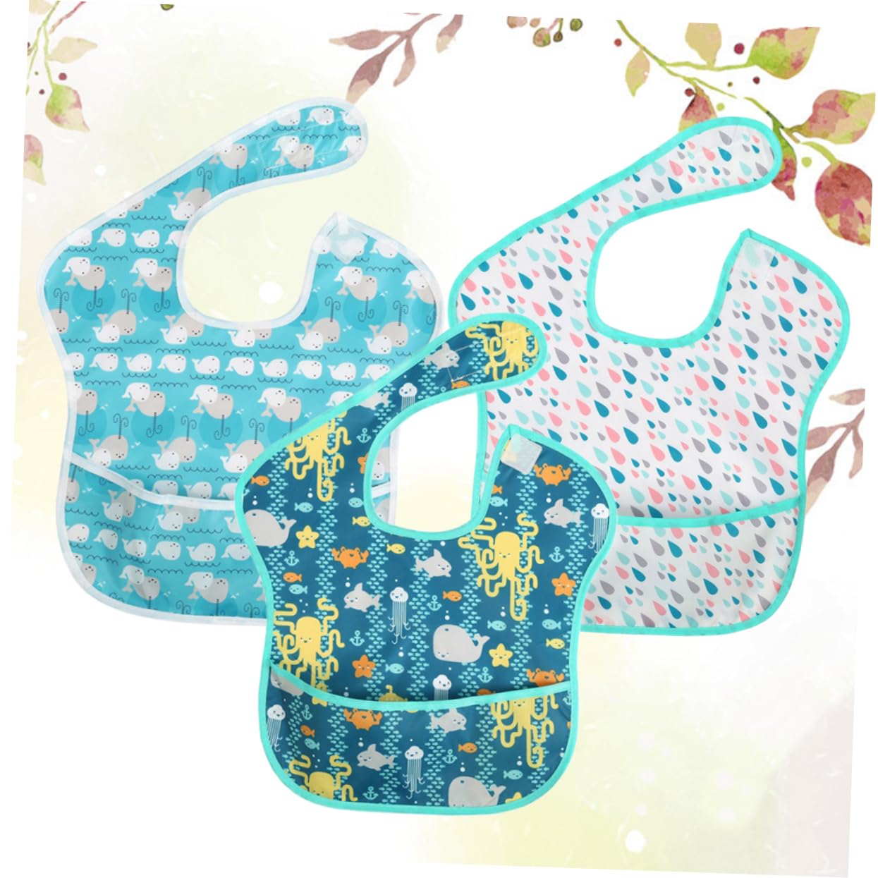 UPKOCH 9piezas Baberos Impermeables Para Bebés De Diseño De Cartoon y De Usar Para Comidas y Bebés Material y Lavable
