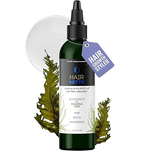 Hairmetto Ecklonia Cava Extract Hair Growth Serum – Styling Gel with Vitamins MSM, Niacinamide & Biotin– Hair Growth Booster for all Hair Types -