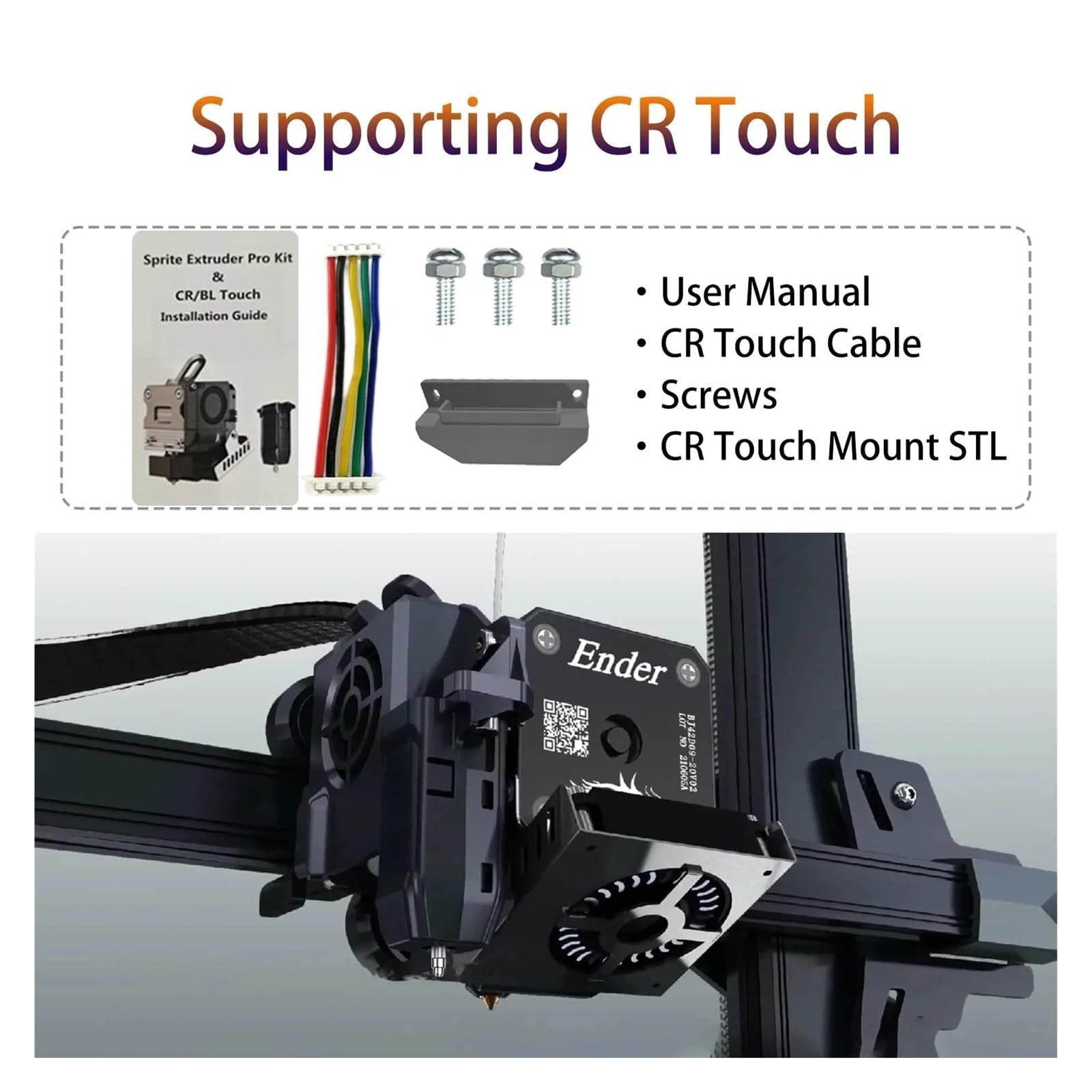 Kit Extrusor Sprite Compatible con Creality 300℃ 260℃ Impresora 3D | Diseño de extrusor único, impresión a alta temperatura, fácil adaptación, pieza de actualización(Extruder Pro)
