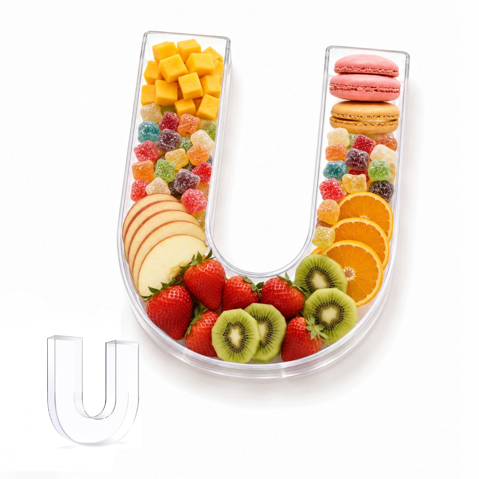 Pooqla 10" Acrylic Letter Charcuterie Tray Birthday Party Fillable Box U