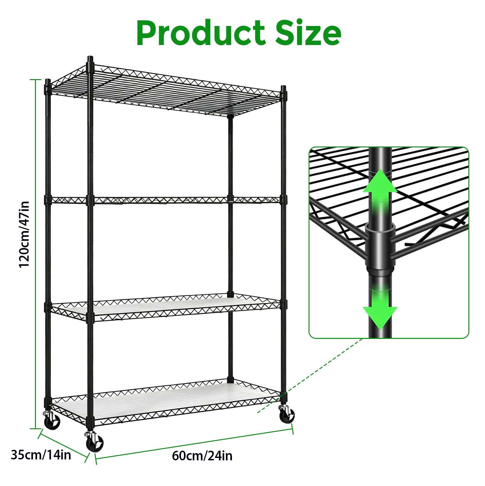 Soporte para plantas de 4 niveles con luz de cultivo, 60 x 35 x 120 cm. | estante metálico para plantas con luces de cultivo T8 de espectro completo de 36 W