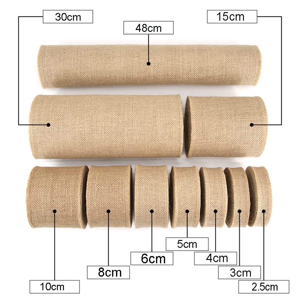 Band Sackleinen DIY Handwerk Jute-Wickelstreifen Juteband Leinen 10 Meter Lang Jute Dekoband Deko-Band Juteband Vintage Geschenkband für Nähen Basteln, Hochzeit (30cm)