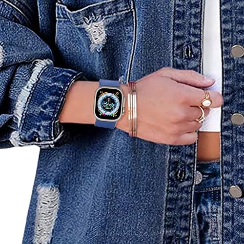 Miniatura 7 de Swhatty Correas de tela de mezclilla compatibles con Apple Watch de 1696 pulgadas 1775 pulgadas 1654 pulgadas 1654 pulgadas 1732 pulgadas para