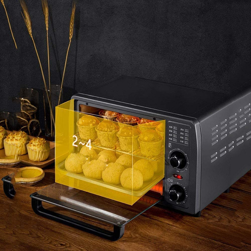Forno Tostapane ， Forno Tostapane A Convezione con Spegnimento Automatico ， Mini Forno Potenza Regolabile ， Timer 60 Min ， Cuocere ， Accessori Inclusi Utili