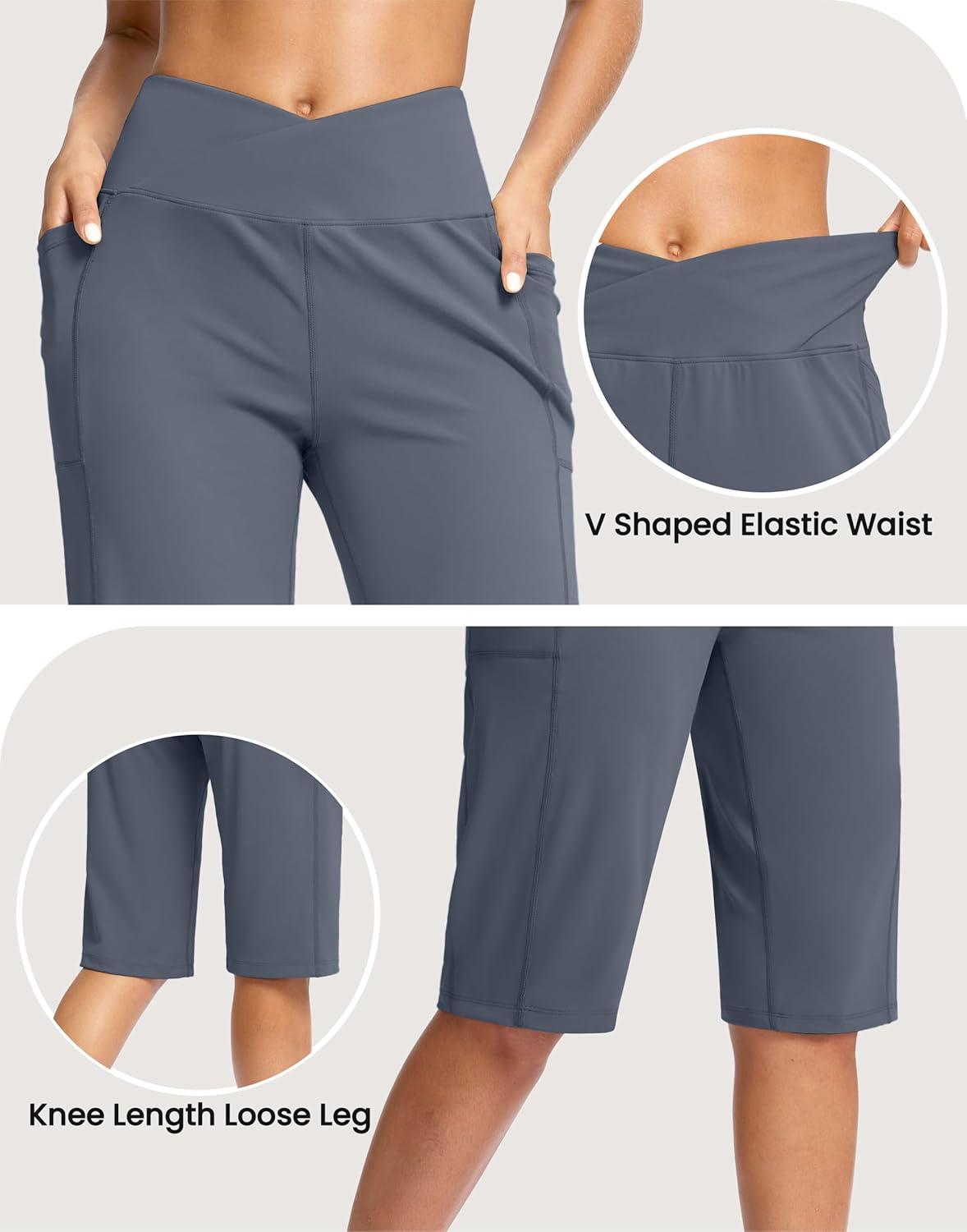 G Gradual Women's 14" Bermuda Long Shorts Knee Length High Waisted Athletic Shorts with Pockets Stretch Casual Summer Walking - Image 5