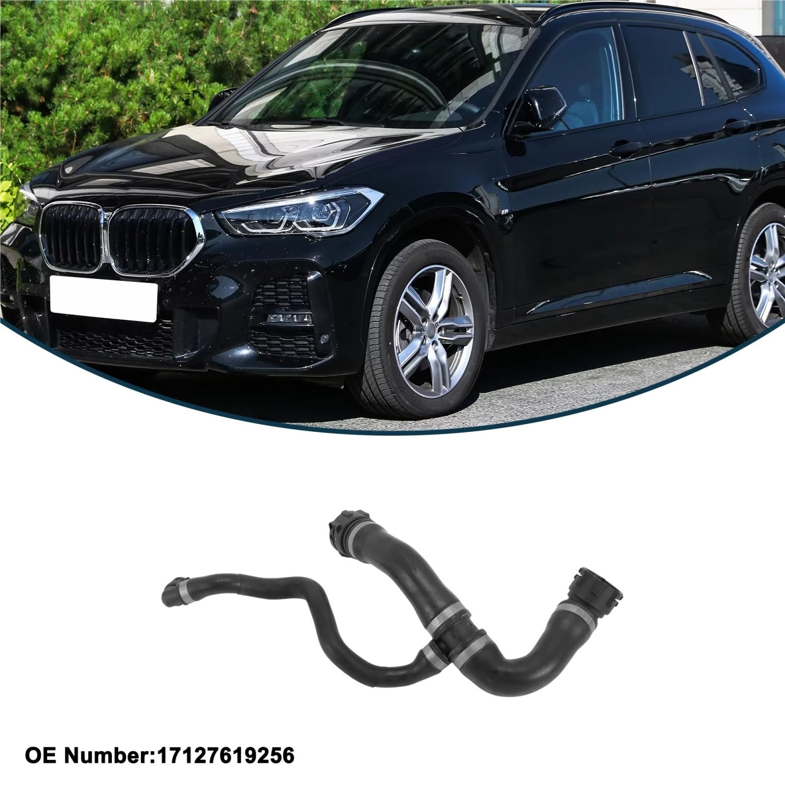 Manguito De Radiador Compatible Con Para X1 2012 1 Pieza De Manguera Radiador Coche Negra Repuesto Refrigerante Goma OEM: 17127619256
