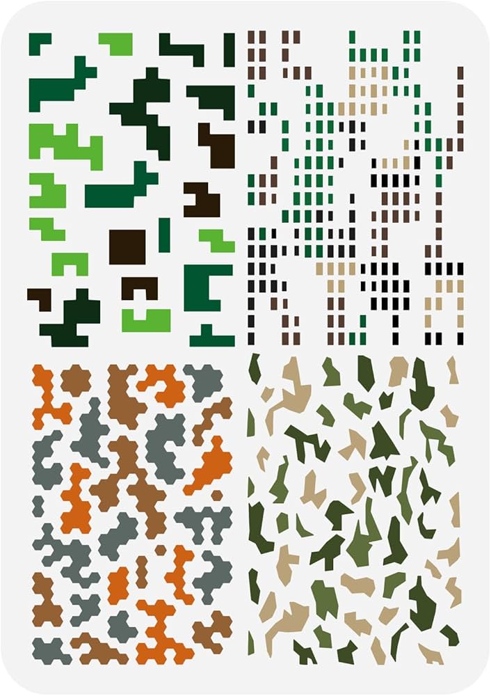 amazon-com-fingerinspire-electronic-camouflage-painting-stencil-8-3x11-7inch-plaid-camouflage-drawing-template-cellular-camo-tactical-game-decoration-stencil-for-painting-on-wood-wall-fabric-furniture-arts-crafts-sewing