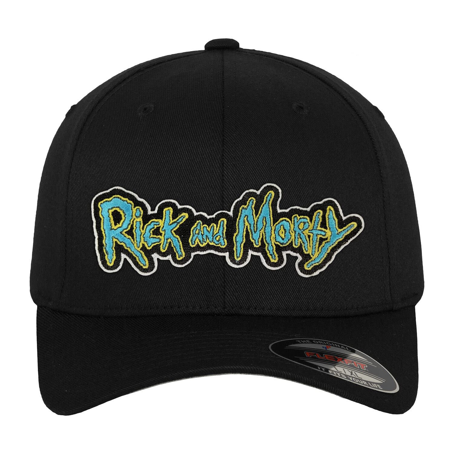 RICK AND MORTY Officially Licensed Flexfit Cap (Black), Large/X-Large