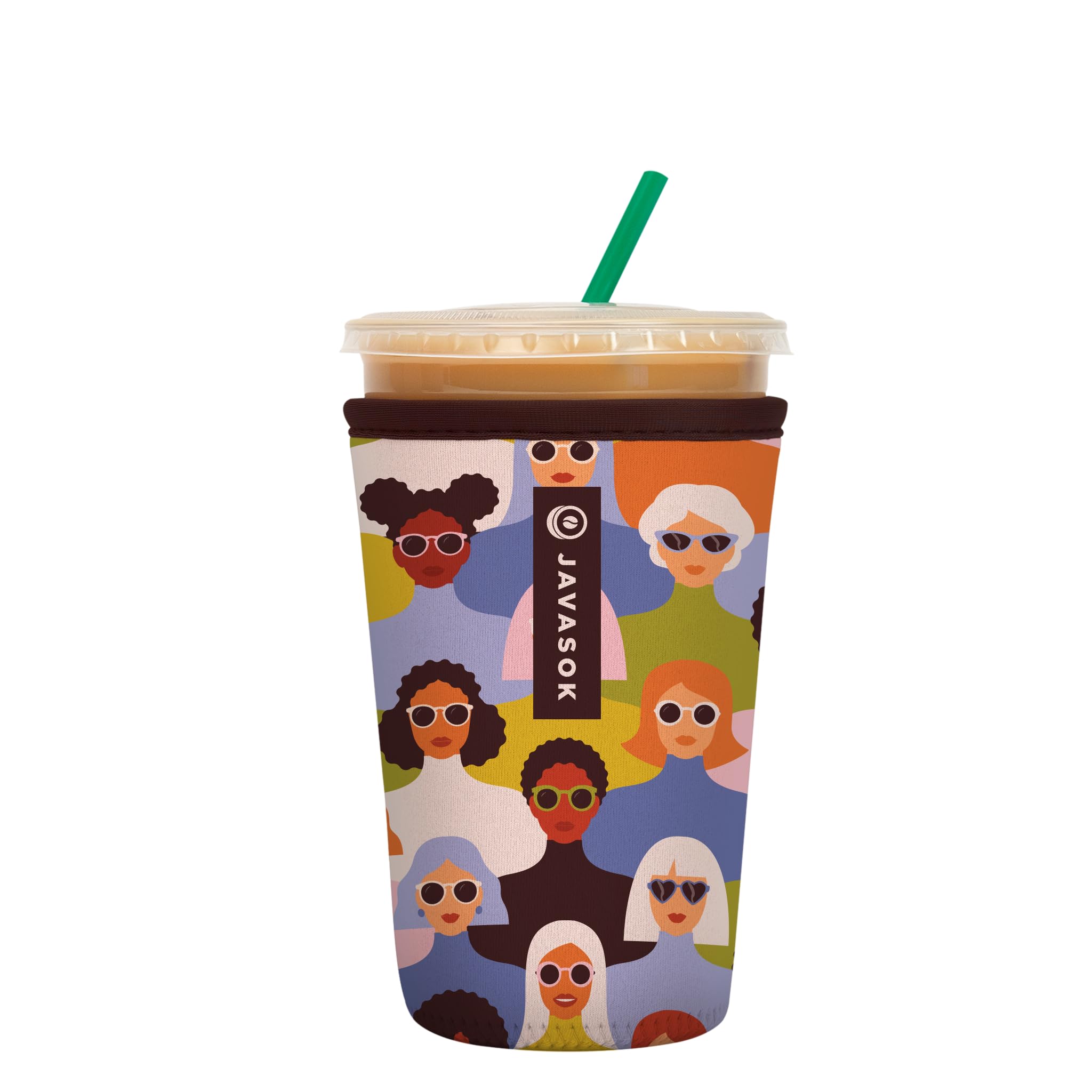 Sok It JavaSok Iced Coffee &amp; Cold Soda Insulated Neoprene Cup Sleeve (Femme Force, Medium: 22-28oz)