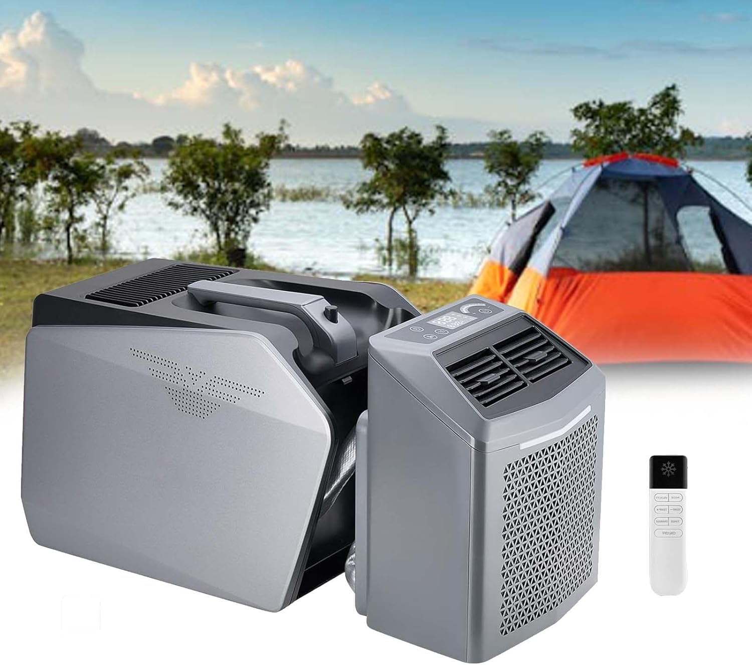 XAXEURLKJ 6000 Btu Portable Air Conditioner For Camping & Rv, Led Display, Remote Control, Perfect For Tent, Bedroom, And Outdoor Use