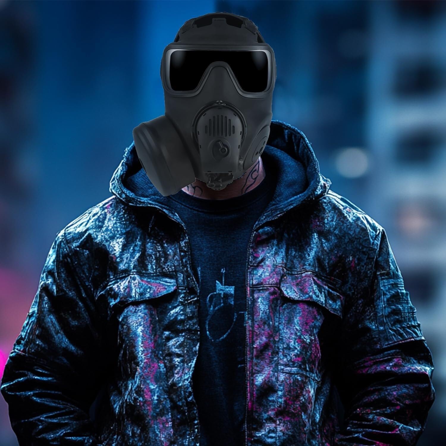 Model Taktycznej Maski Pełnotwarzowej Z Wbudowanym Wentylatorem I Mikrofonem – Silikonowy Rekwizyt Cosplay Na Halloween Film Airsoft