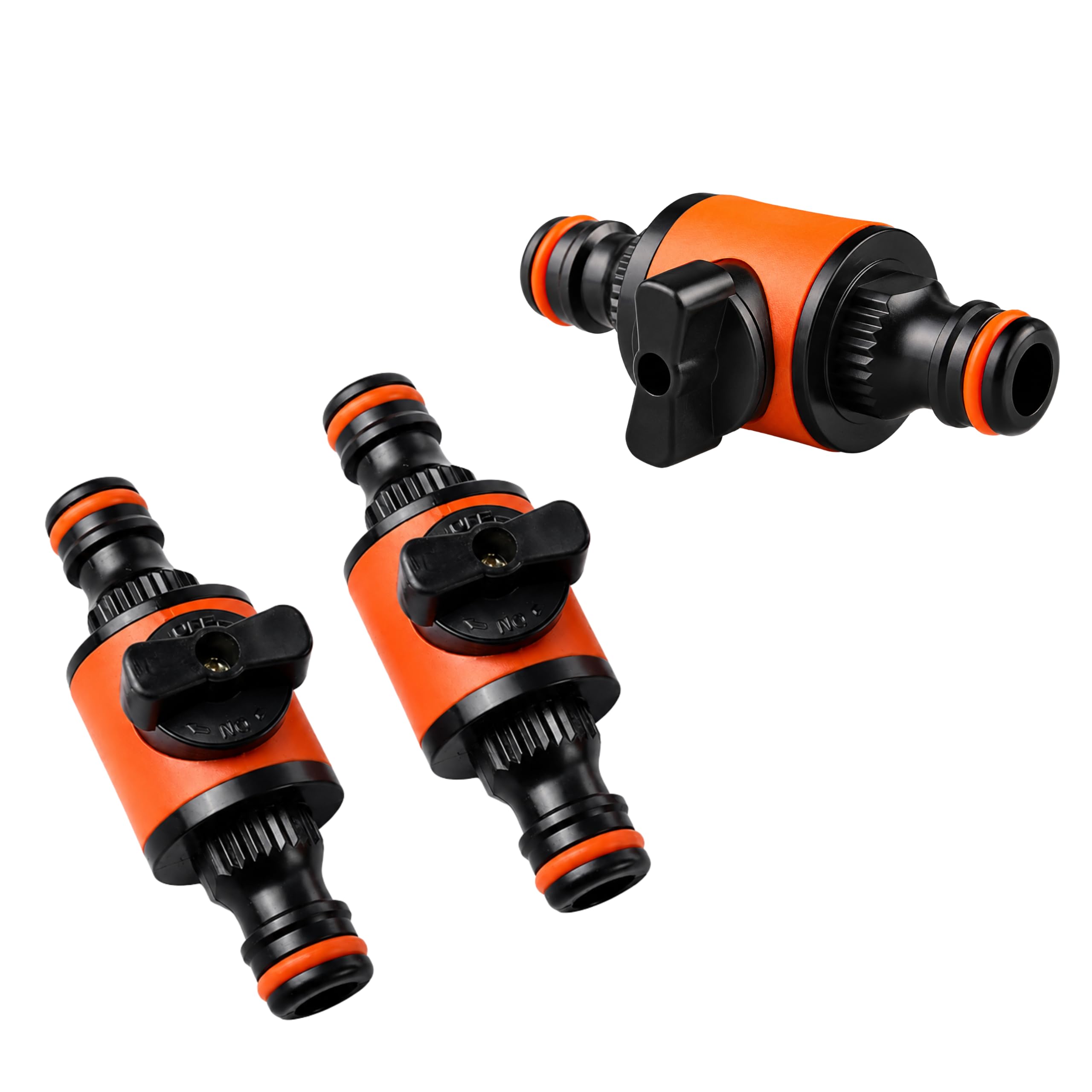 totnwrooye 3Pcs Garden Hose Connector Set, 2-Way Valve Hose Fittings With Shut-Off Switch, Heavy Duty Garden Hose Connectors And Fittings For Standard Taps & Agricultural Irrigation