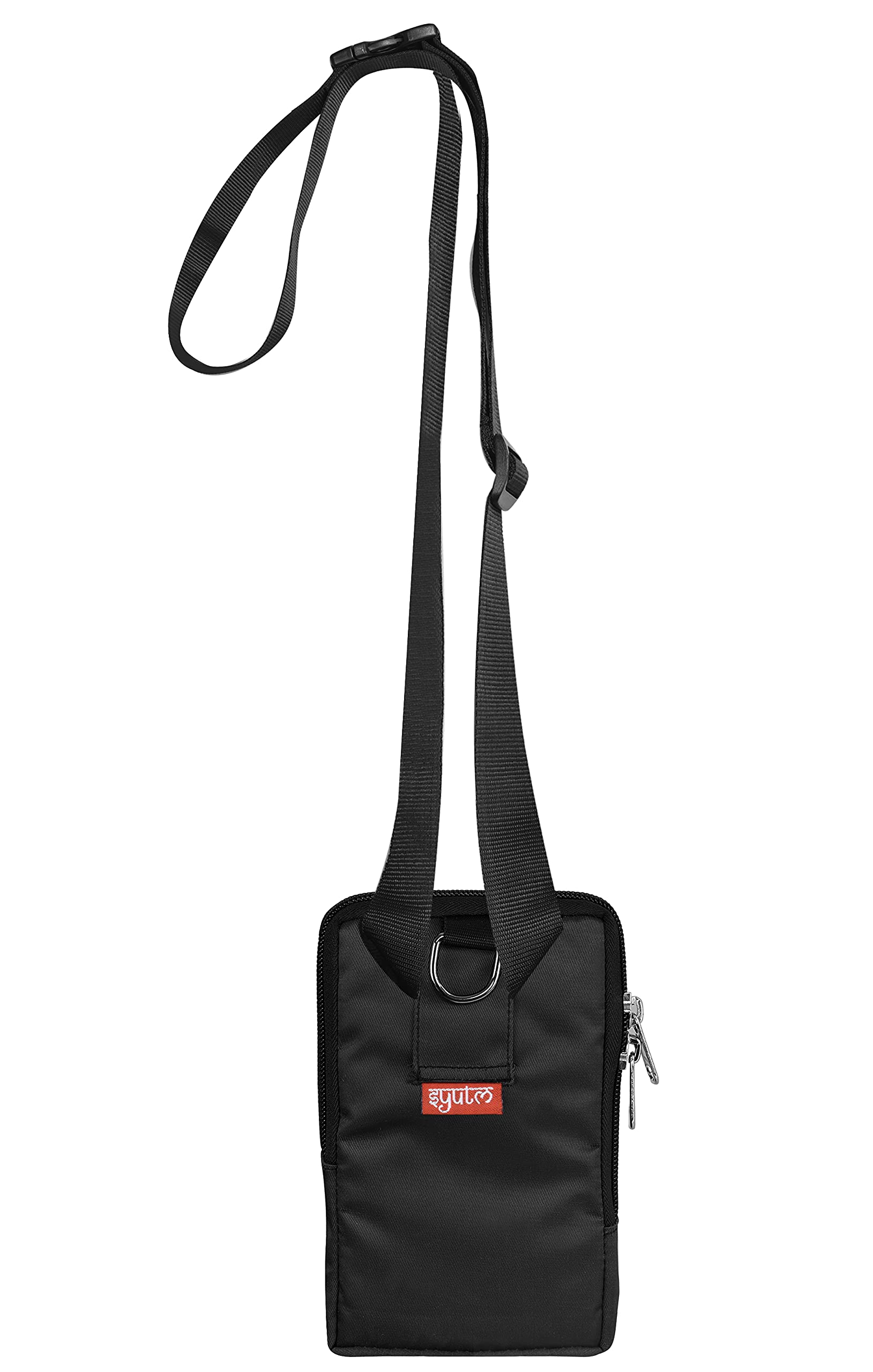 Syutm Men's Multipurpose Black Mobile Pouch with Zip Closure and Compact Phone Case Design for Daily Travel, Office, and Outdoor Use 1