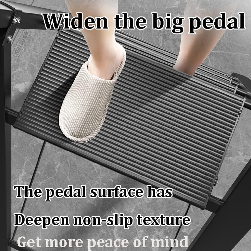 Step Ladder Folding Step Stool Extension Ladder Folding Ladder With Wide Band Pedals And Handle Aluminum Telescoping Ladders Home Step Ladders Folding Ladder Telescoping Ladder ( Color : Champagne gol