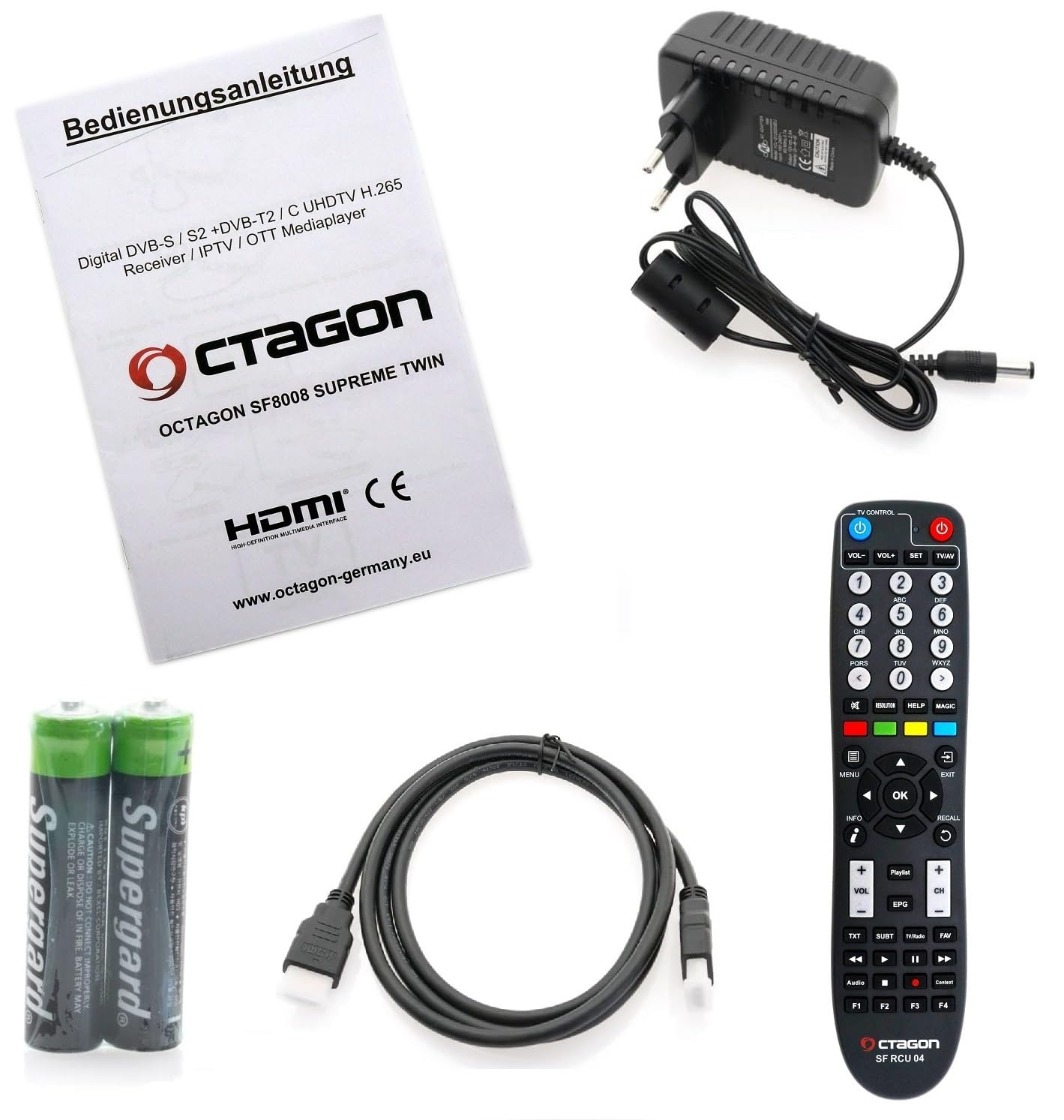Octagon SF8008 UHD 4K Supreme Twin Sat Receiver, 2X DVB-S2X Tuner, E2 Linux & Define OS, mit Aufnahmefunktion, M.2 M Key, Gigabit LAN, Bluetooth, Kartenleser, Sat to IP, Multistream, WiFi WLAN