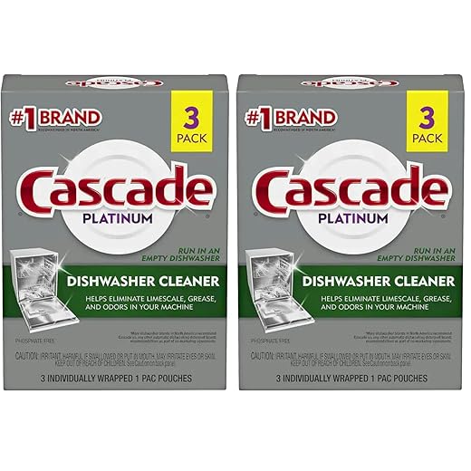 Cascade Platinum Dishwasher Cleaner, 3 count (Pack of 2)