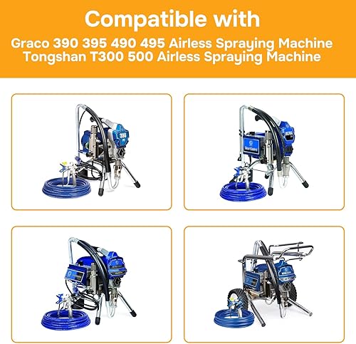 Miniatura 2 de LINZUZA Tubo de succión Airless Paint Sprayer Parts Pulverizador Manguera de acero inoxidable compatible con Graco 390 395 490 495 595, Tongshan