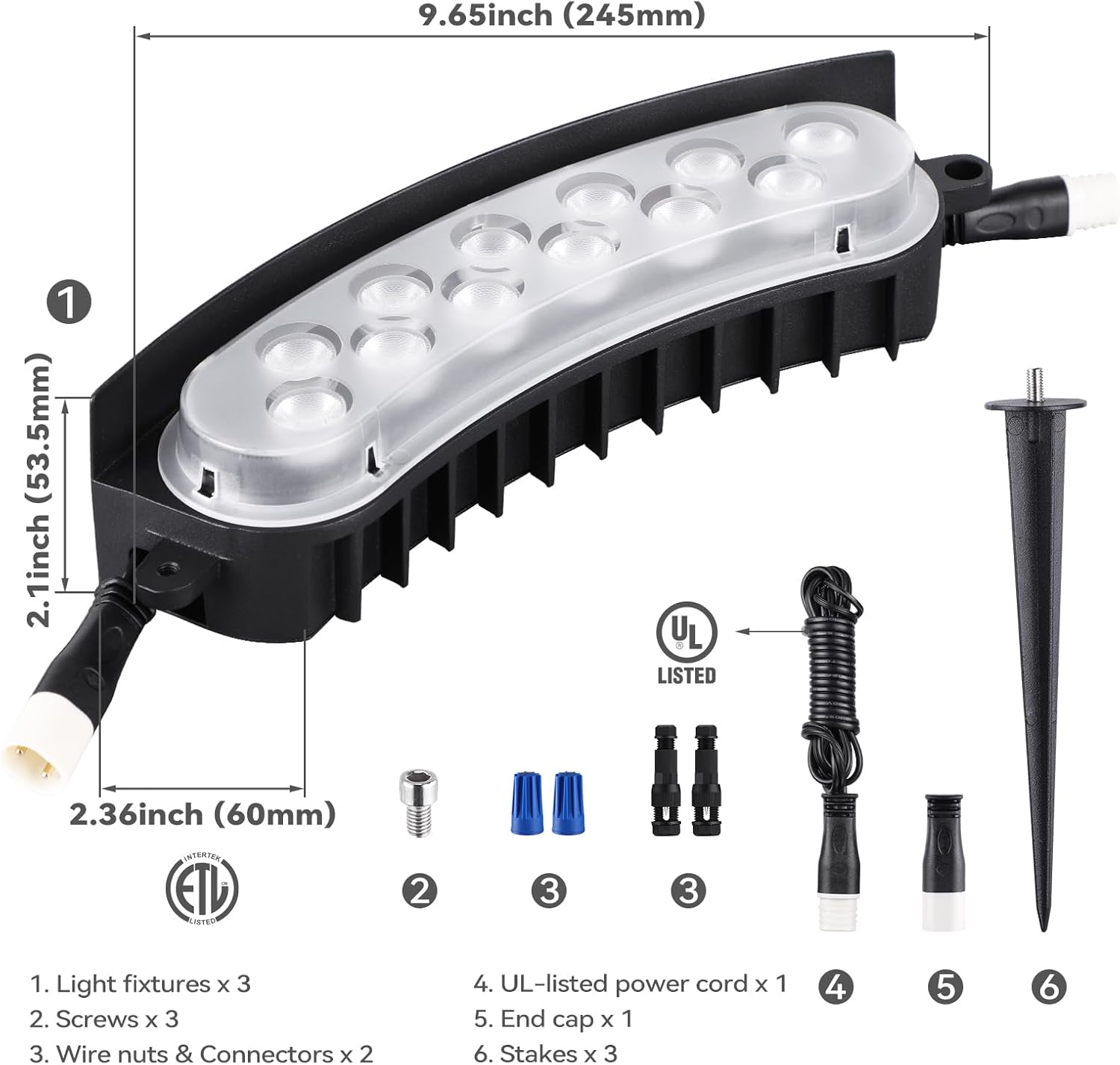 LEONLITE Update 5CCT Low Voltage Landscape Tree Ring Lights, AC/DC 12-24V, 750LM 11W/PCS Aluminum IP65 Landscape Spotlights for Big Tree&Palm Tree, 1800K/2700K/3000K/4000K/5000K, Pack of 3