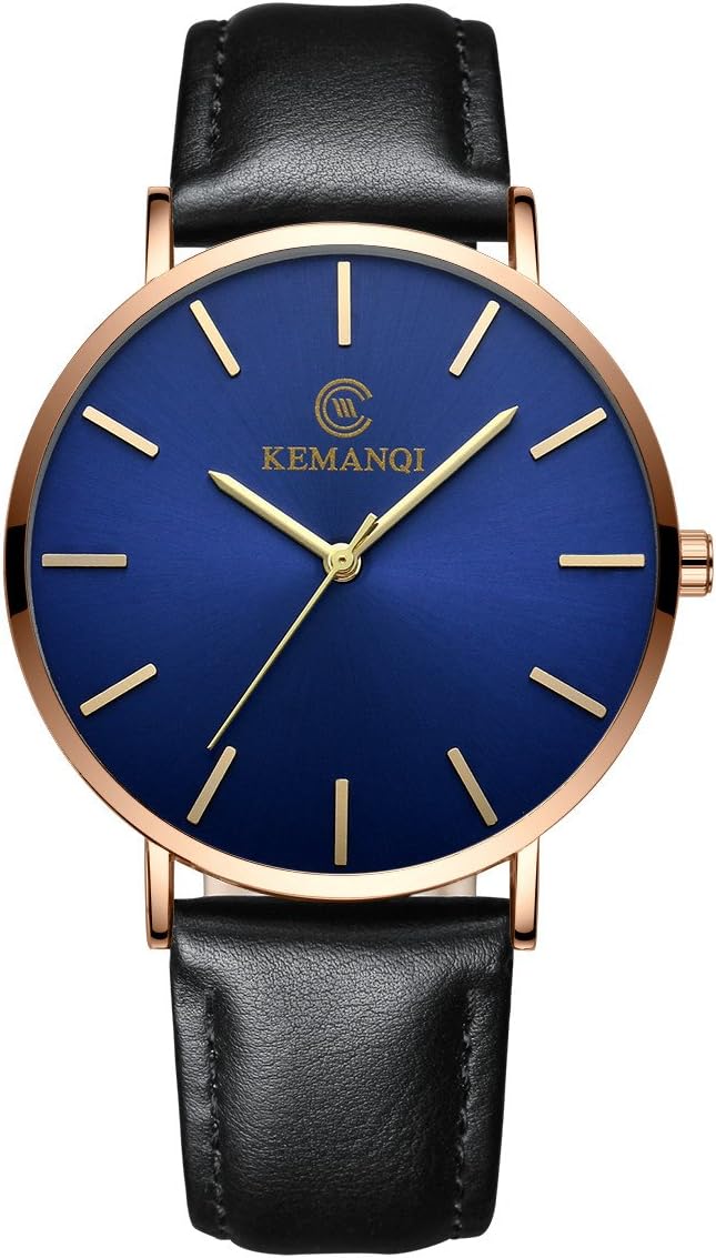Minimalist Ultra Thin Big Face Dress Watches for Men Business Casual Simple Slim Quartz Analog Wrist Watch Waterproof Leather Classic Gift