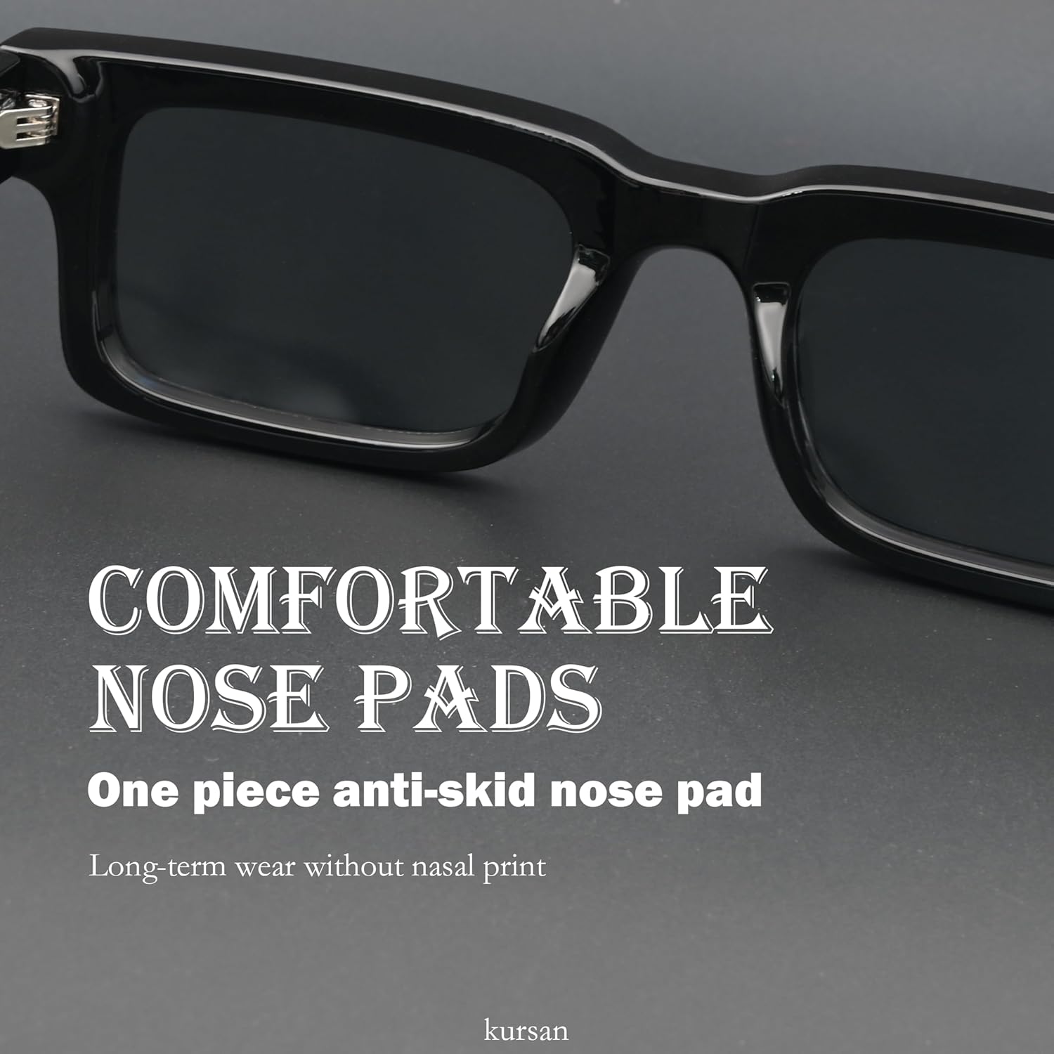 Kursan Classic Square Sunglasses for Women Men Trendy Thick Frame Sun Glasses Black Shades UV400 - Image 4