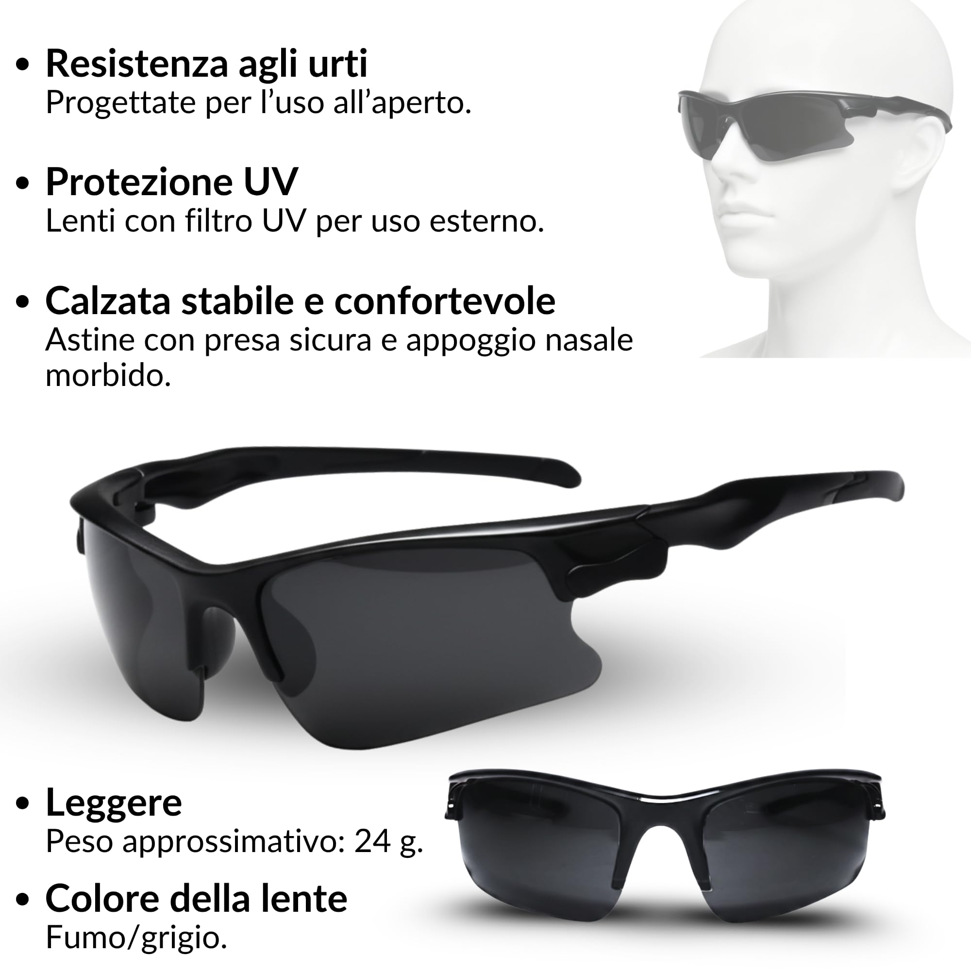 Sibo - Set Outdoor (3 Pezzi): Berretto tattico con Velcro + Occhiali Outdoor + Balaclava Elastico e Traspirante per Airsoft, Paintball, Caccia, Trekking, Ciclismo, Running, Sci