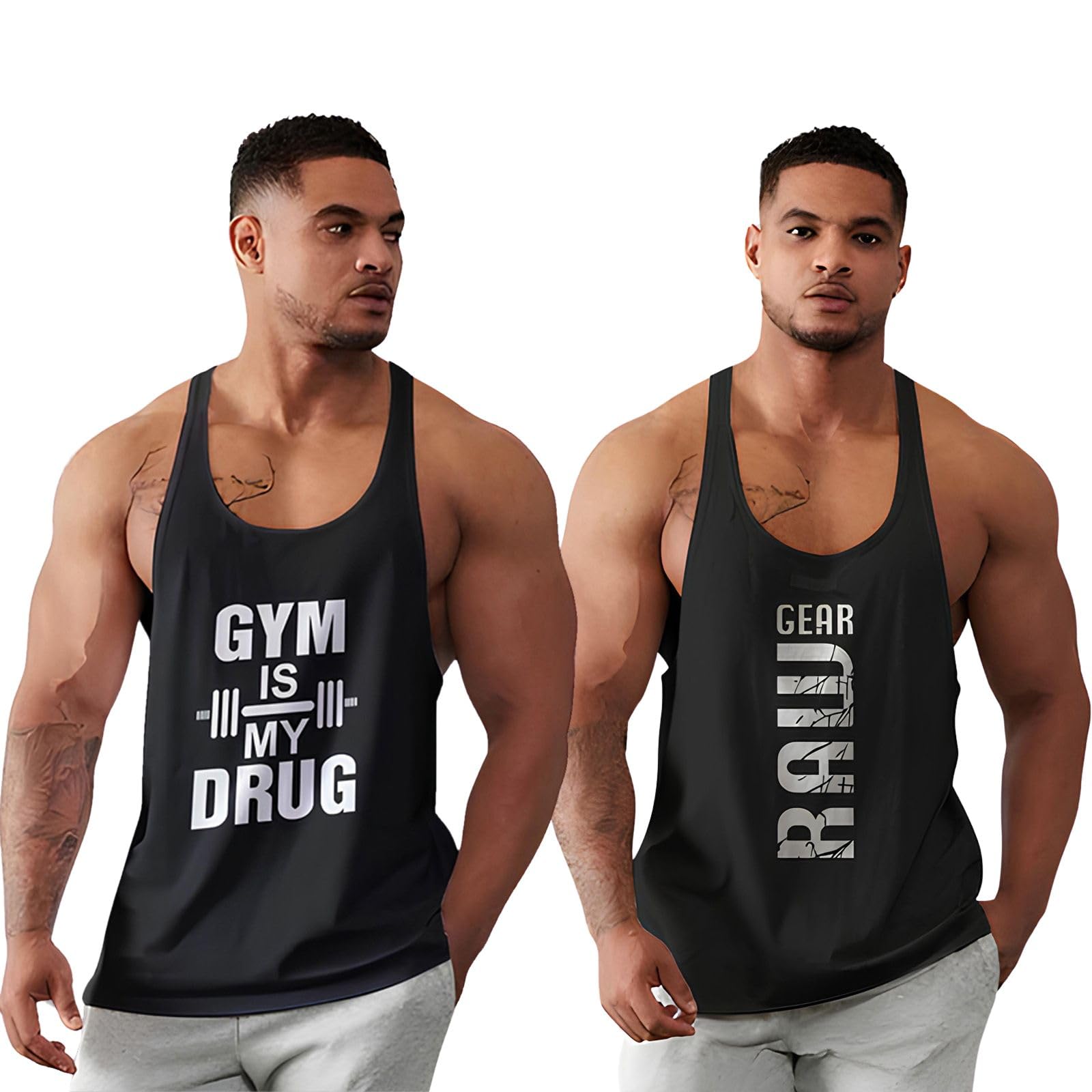 bab being beast apparel BAB Gym Vest Men Vest | Pack of 2 Polyester Gym Vests for Men | Muscle Fit Sleeveless |Men Regular Fit Gym Vest-picture-36