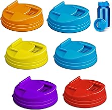 JALCH 6-Pack Reusable Soda Can Lids Silicone Beverage Can Caps, Press-to-Seal Spill-Resistant Covers, Fits Standard Soda, Beer, Juice Cans – Assorted Colors for Easy Can Identification