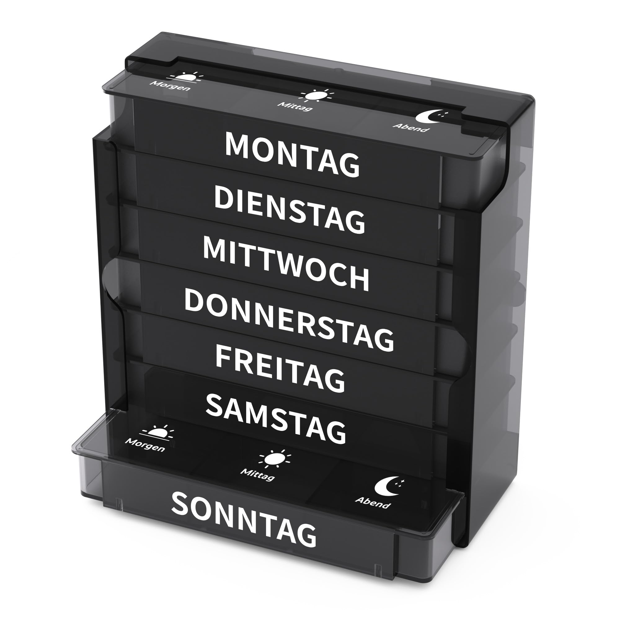 Opret Tablettenbox 7 Tage Morgens Mittags Abends, Medikamentenbox 7 Tage Pillendose 7 Tage 3 Fächer Pillenbox 7 Tage Pillenbox Tablettendose Tabletten Organizer Wochenbox