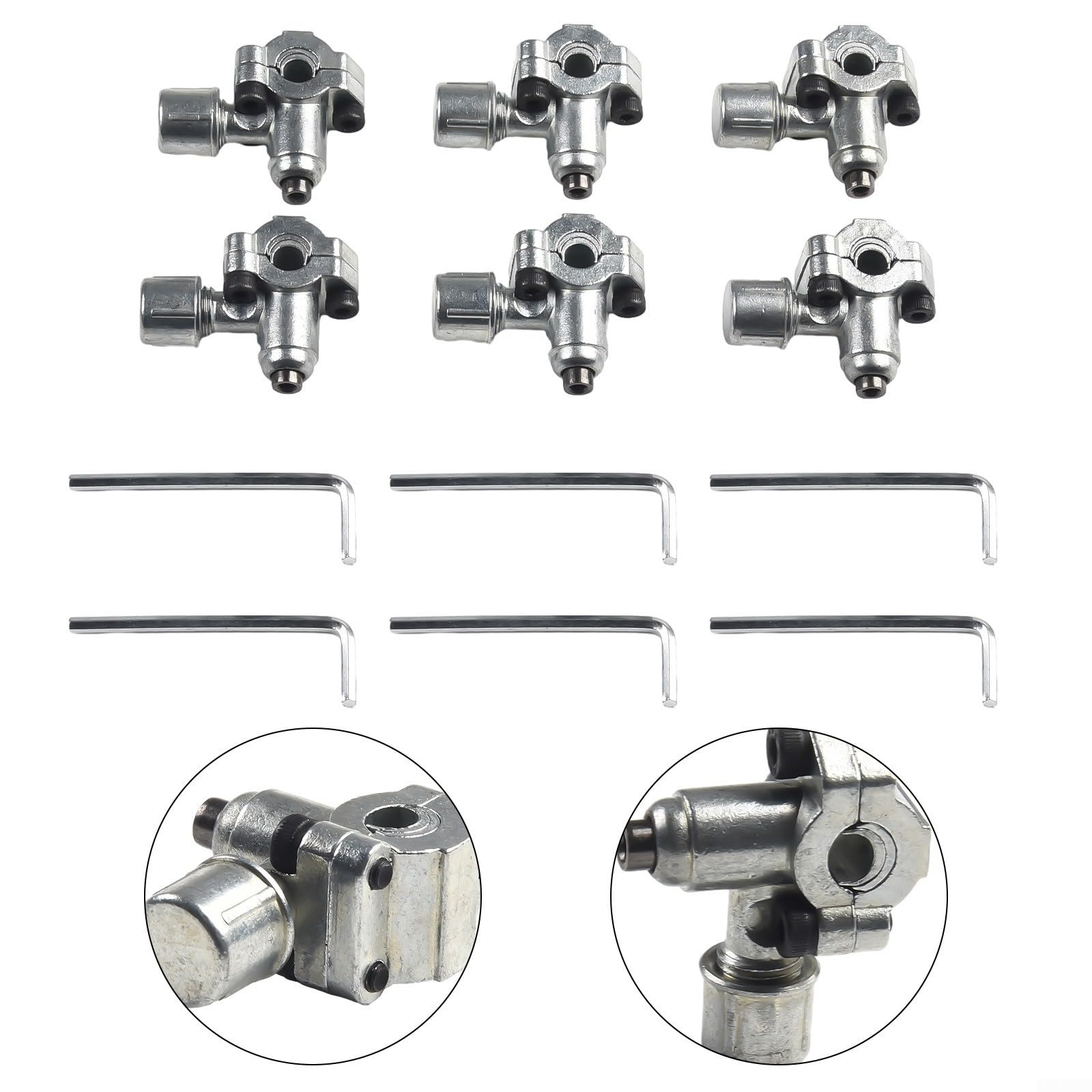 6 Stück BPV31 Durchstichventil Set für HLK-Kälteanlagen, Metall Line Tap Valve Kit 1/4, 5/16, 3/8 Zoll Kupferrohr, silber